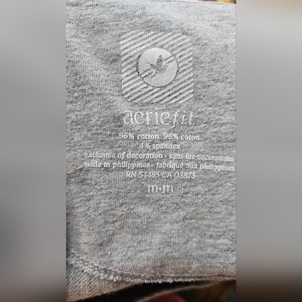 Aerie Fit US Medium Gray Hooded Top - Picture 6 of 7